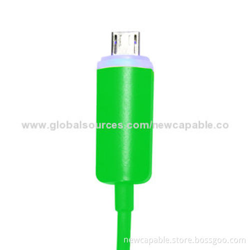 Colored USB LED Data Cable for iPhone 5, Micro Plug, 1m Length